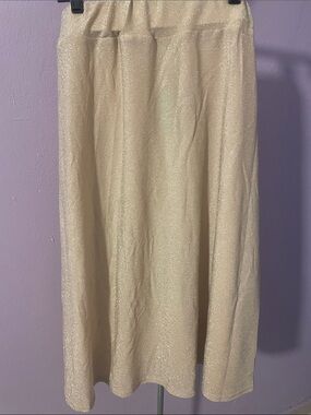 Shimmery Cream Midi Skirt